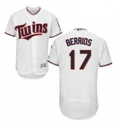 Mens Majestic Minnesota Twins 17 Jose Berrios White Home Flex Base Authentic Collection MLB Jersey