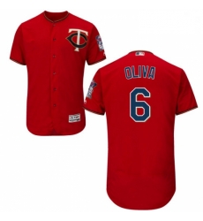 Mens Majestic Minnesota Twins 6 Tony Oliva Authentic Scarlet Alternate Flex Base Authentic Collection MLB Jersey