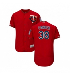 Mens Minnesota Twins 38 Blake Parker Scarlet Alternate Flex Base Authentic Collection Baseball Jersey