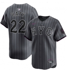 Men New York Mets 22 Brett Baty City Edition Cool Base Stitched Baseball Jersey Men New York Mets 22 Brett Baty City Edition Cool Base Stitched Baseball Jersey