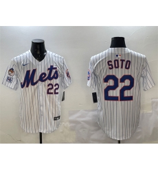 Men New York Mets 22 Juan Soto White 2025 Spring Training Home Limited Stitched Baseball Jersey