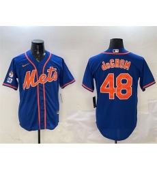 Men New York Mets 48 Jacob DeGrom Royal 2025 Spring Training Cool Base Stitched Baseball Jersey