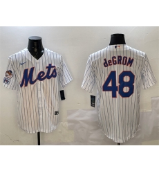 Men New York Mets 48 Jacob DeGrom White 2025 Spring Training Cool Base Stitched Baseball Jersey