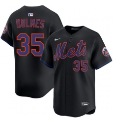 Men New York Mets Clay Holmes 35 Black Flex Base Stitched Jersey Men New York Mets Clay Holmes 35 Black Flex Base Stitched Jersey