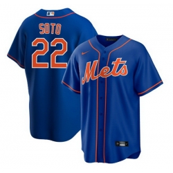 Men New York Mets Juan Soto #22 Blue Cool Base Stitched MLB Jersey