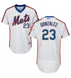 Mens Majestic New York Mets 23 Adrian Gonzalez White Alternate Flex Base Authentic Collection MLB Jersey