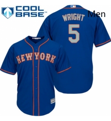 Mens Majestic New York Mets 5 David Wright Replica Royal Blue Alternate Road Cool Base MLB Jersey