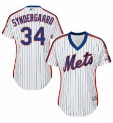 Womens Majestic New York Mets 34 Noah Syndergaard Authentic White Alternate Cool Base MLB Jersey