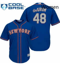 Womens Majestic New York Mets 48 Jacob deGrom Authentic Blue MLB Jersey