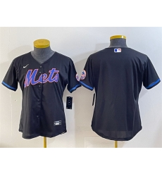 Youth New York Mets Blank Black Cool Base Stitched Baseball Jersey