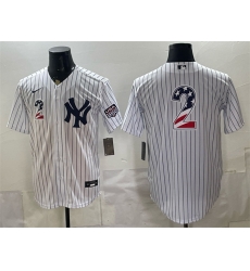 Men New York Yankees  2 Derek Jeter White 2026 USA 250 Fourth of July Home Stadium Stitched Baseball Jersey
