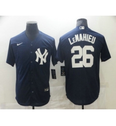 Men New York Yankees 26 DJ LeMahieu Navy Blue White Number Stitched MLB Cool Base Nike Jersey