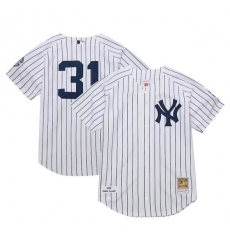 Men New York Yankees 31 Ichiro Suzuki White 2014 Cooperstown Collection Mitchell  26 Ness Throwback Stitched Baseball Jersey