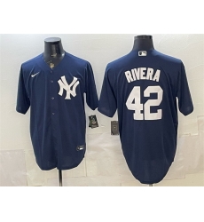 Men New York Yankees  42 Mariano Rivera Navy Limited Stitched Baseball Jersey