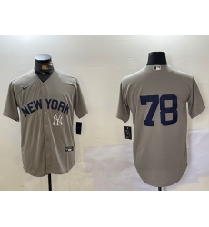 Men New York Yankees 78 Kellin Deglan Grey Cool Base Stitched Baseball Jersey 5