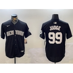 Men New York Yankees 99 Aaron Judge Black With Patch Limited Stitched Baseball Jersey