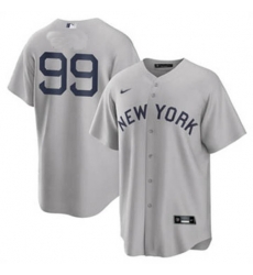 Men Nike New York Yankees 99 Aaron Judge Gray Cooperstown Collection Home Stitched Baseball Jersey No Name