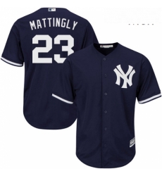 Mens Majestic New York Yankees 23 Don Mattingly Replica Navy Blue Alternate MLB Jersey