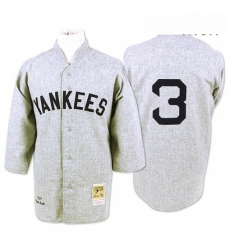 Mens Mitchell and Ness 1929 New York Yankees 3 Babe Ruth Authentic Grey Throwback MLB Jersey