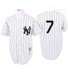 Mens Mitchell and Ness 1951 New York Yankees 7 Mickey Mantle Replica White Throwback MLB Jersey