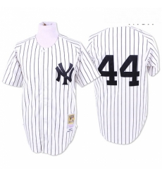 Mens Mitchell and Ness New York Yankees 44 Reggie Jackson Replica White Throwback MLB Jersey