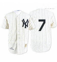 Mens Mitchell and Ness New York Yankees 7 Mickey Mantle Authentic White Throwback MLB Jersey