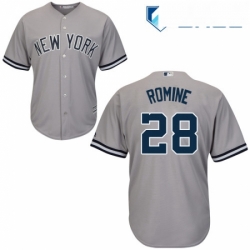 Youth Majestic New York Yankees 28 Austin Romine Authentic Grey Road MLB Jersey