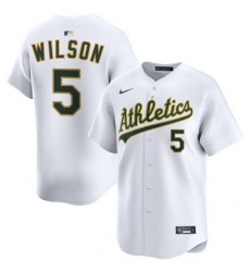 Men Oakland Athletics 5 Jacob Wilson White 2024 Home Limited Stitched Jersey Men Oakland Athletics 5 Jacob Wilson White 2024 Home Limited Stitched Jersey