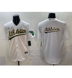 Men Oakland Athletics Team Big Logo White Stitched Baseball Jersey Men Oakland Athletics Team Big Logo White Stitched Baseball Jersey