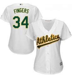 Womens Majestic Oakland Athletics 34 Rollie Fingers Replica White Home Cool Base MLB Jersey