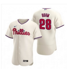 Men Philadelphia Phillies 28 Alec Bohm Cream Alternate JerseyS