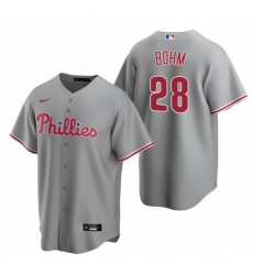 Men Philadelphia Phillies 28 Alec Bohm Gray Road Jersey