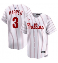 Men Philadelphia Phillies 3 Bryce Harper Nike White Home Limited Player Jerseys