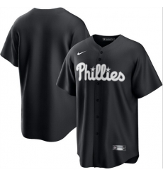 Men Philadelphia Phillies Blank Black Lights Out Limited Stitched Baseball Jersey