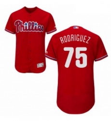 Mens Majestic Philadelphia Phillies 75 Francisco Rodriguez Red Alternate Flex Base Authentic Collection MLB Jersey