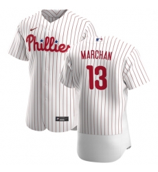 Philadelphia Phillies 13 Rafael Marchan Men Nike White Home 2020 Authentic Player MLB Jersey