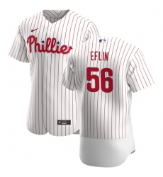 Philadelphia Phillies 56 Zach Eflin Men Nike White Home 2020 Authentic Player MLB Jersey