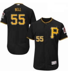 Mens Majestic Pittsburgh Pirates 55 Josh Bell Black Alternate Flex Base Authentic Collection MLB Jersey