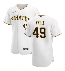 Pittsburgh Pirates 49 Michael Feliz Men Nike White Home 2020 Authentic Player MLB Jersey