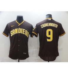 Men Nike San Diego Padres 9 CRONENWORTH Brown Tan Authentic Alternate Player Jersey