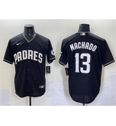 Men San Diego Padres 13 Manny Machado Black Stitched Baseball Jersey