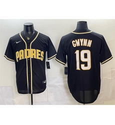 Men San Diego Padres  19 Tony Gwynn 2026 Fashion Replica Black Out Stitched Baseball Jersey