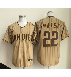 Men San Diego Padres 22 Mason Miller Tan Cool Base Stitched Baseball Jersey Men San Diego Padres 22 Mason Miller Tan Cool Base Stitched Baseball Jersey