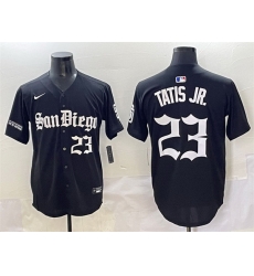 Men San Diego Padres 23 Fernando Tatis Jr Black Gothic Edition Vapor Limited Stitched Baseball Jersey Men San Diego Padres 23 Fernando Tatis Jr Black Gothic Edition Vapor Limited Stitched Baseball Jersey