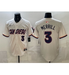 Men San Diego Padres 3 Jackson Merrill Cream 2026 City Connect Stadium Stitched Baseball Jersey Men San Diego Padres 3 Jackson Merrill Cream 2026 City Connect Stadium Stitched Baseball Jersey