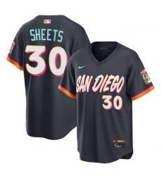 Men San Diego Padres 30 Gavin Sheets Obsidian 2026 City Connect Stadium Stitched Baseball Jersey Men San Diego Padres 30 Gavin Sheets Obsidian 2026 City Connect Stadium Stitched Baseball Jersey
