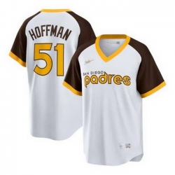Men San Diego Padres  51 Trevor Hoffman White Cooperstown Stitched Baseball Jersey