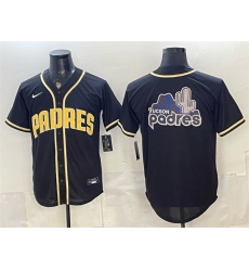 Men San Diego Padres Team Big Logo 2026 Fashion Replica Black Out Stitched Baseball Jersey 001