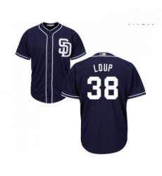 Mens San Diego Padres 38 Aaron Loup Replica Navy Blue Alternate 1 Cool Base Baseball Jersey 