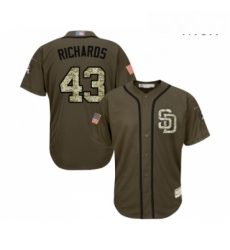 Mens San Diego Padres 43 Garrett Richards Authentic Green Salute to Service Baseball Jersey 